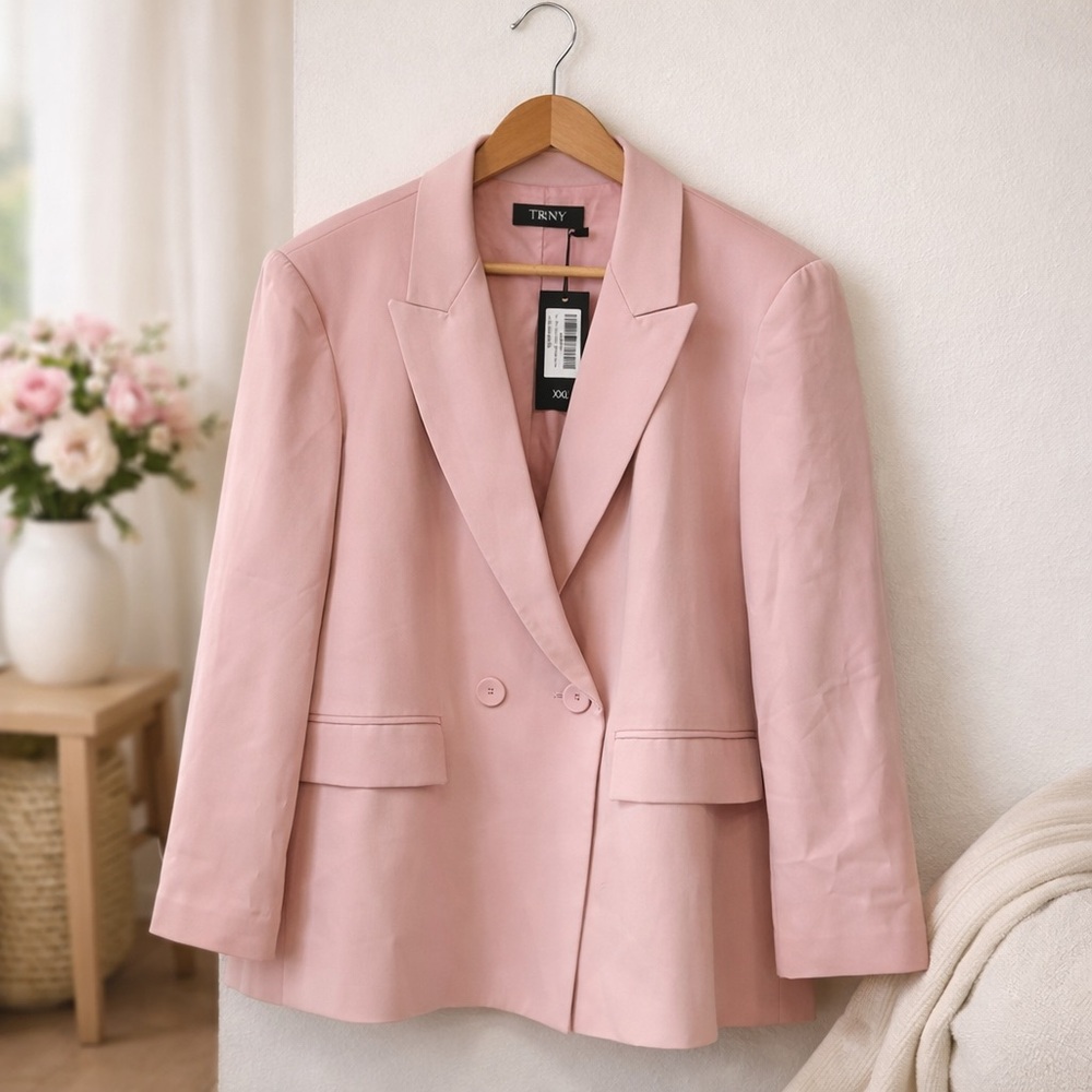 TRNY Pink Double Breasted Blazer Jacket XXL NWT